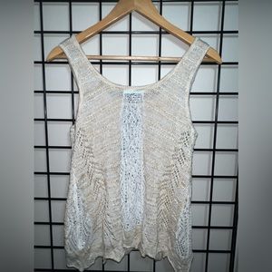 Maurice’s Open Weave Knit Sleeveless Top Size Small